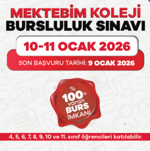 Mektebim Koleji Bursluluk Sınavı Sınav Tarihleri: 10 - 11 Ocak 2026
