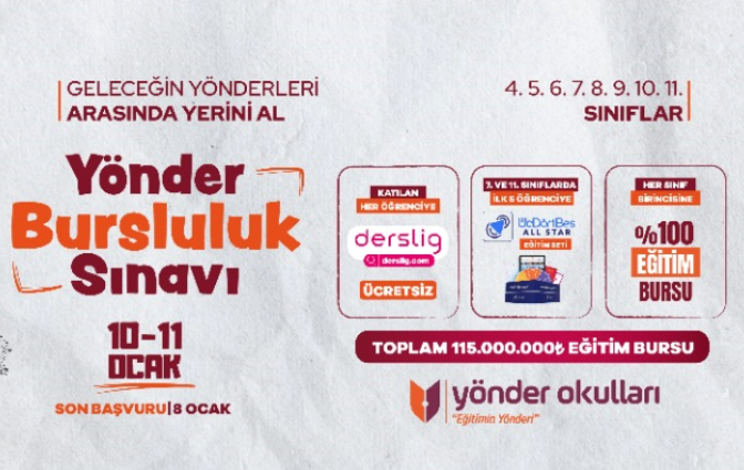 Yönder Bursluluk Sınavı (10 - 11 Ocak 2026)