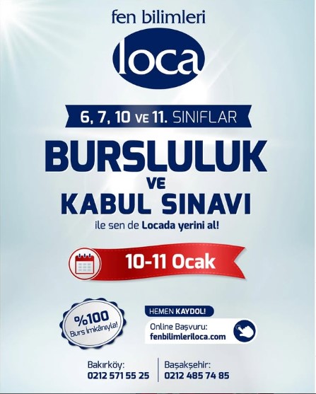 FEN BİLİMLERİ LOCA BURSLULUK SINAVLARI 10-11 OCAK