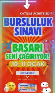 Hocalara Geldik Başarı Merkezleri Bursluluk Sınavı 10–11 Ocak