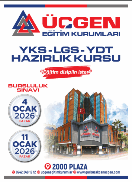 ÜÇGEN EĞİTİM KURUMLARI BURSLULUK SINAVI 11 OCAK 2026