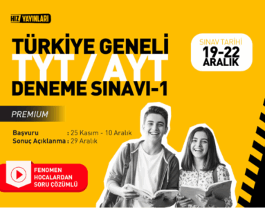 Hız Yayınları Türkiye Geneli Premium TYT-AYT Deneme Sınavı (19-22 Aralık 2025)