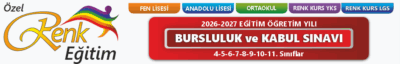 Renk Eğitim Kurumları Bursluluk ve Kabul Sınavı (10-11 Ocak 2026)